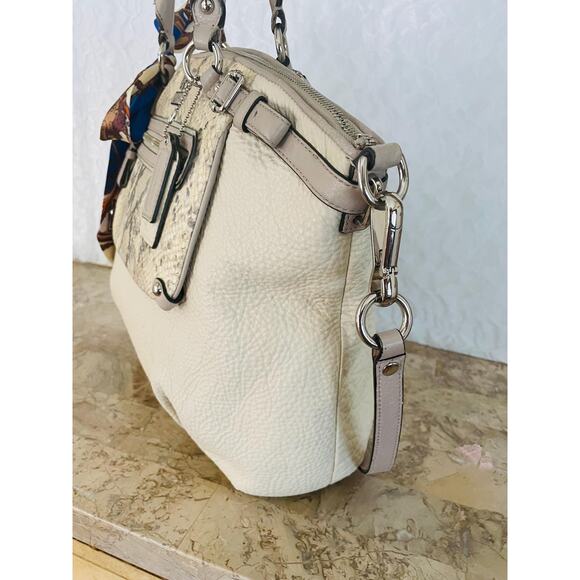 COACH MADISON Embossed Python Leather Lindsey Shoulder Bag Satchel Purse 19630 - Picture 4 of 10